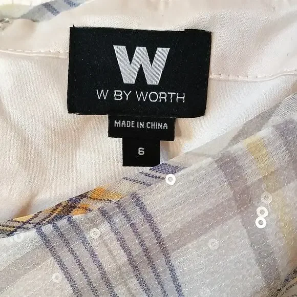 W by Worth sequin plaid tank designer dress NEW - Picture 3 of 8